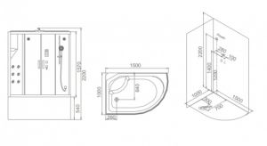 SSWW BU103B R Душевая кабина 1500X1000X2250