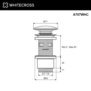 Донный клапан Whitecross A707WHC белый