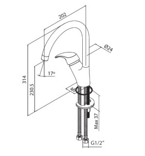 Смеситель для кухни Damixa Capital Start HFKS07000 цвет хром Смеситель для кухни Damixa Capital Start HFKS07000 цвет хром