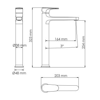 Смеситель для раковины WasserKRAFT Weida 3103H хром