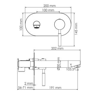 Смеситель для раковины WasserKRAFT Gollach 3330 чёрный матовый