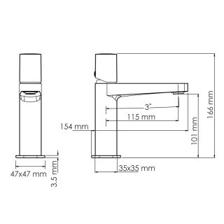 Смеситель для раковины WasserKRAFT Nuthe 9103 чёрный матовый
