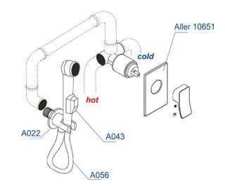Гигиенический душ со смесителем WasserKRAFT A010656 со шлангом 100 см хром