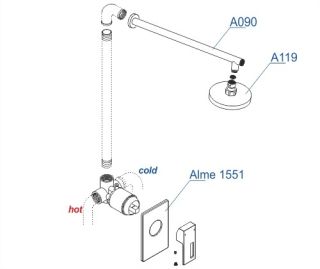 Душевой комплект WasserKRAFT Alme A12119 хром