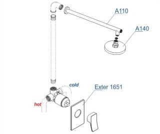 Душевой комплект WasserKRAFT Exter A12610 светлая бронза