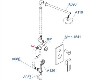 Душевой комплект WasserKRAFT Alme A16590 хром