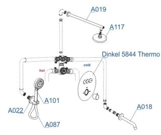 Душевой комплект WasserKRAFT Dinkel Thermo A175817 с термостатом хром