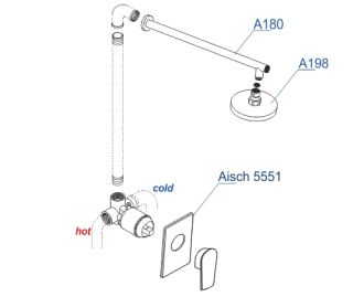 Душевой комплект WasserKRAFT Aisch A55180 тёмное золото матовое