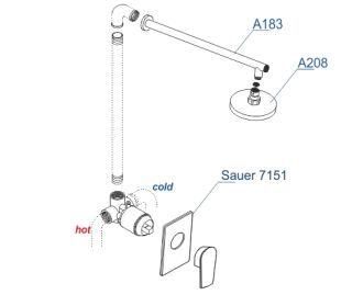 Душевой комплект WasserKRAFT Sauer A71183 золото