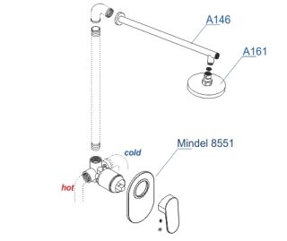 Душевой комплект WasserKRAFT Mindel A85146 белый матовый
