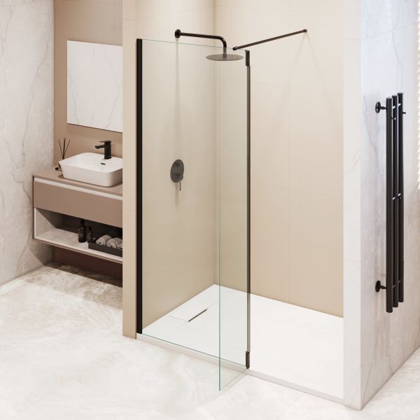 Душевая перегородка RGW WA-051B WA-010B + Z-071B 351005173-14 70 см профиль чёрный стекло прозрачное