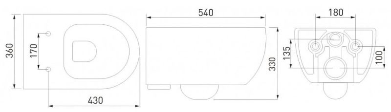 Комплект Berges 4в1 043233: инсталляция NOVUM525 кнопка L3 хром глянец унитаз EGO XL Rimless сиденье Toma SO
