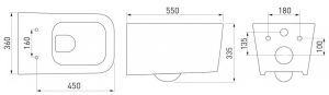 Комплект Berges 4в1 043223: инсталляция NOVUM525 кнопка F3 хром глянец унитаз Floe Rimless сидение Floe Slim SO