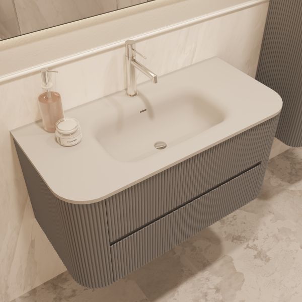 База под раковину Vincea Alto 1000 подвесная, 2 выкатных ящика soft close, светло-серый матовыйсветло-серый База под раковину Vincea Alto 1000 подвесная, 2 выкатных ящика soft close, светло-серый матовыйсветло-серый