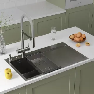 Кухонная мойка RoxenBath Vespa 78 560230-70L левосторонняя сатин