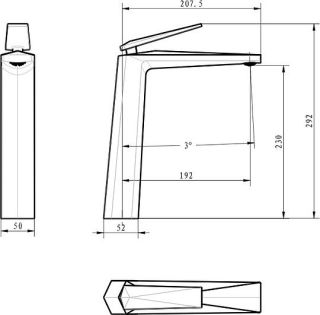 Смеситель для раковины Boheme Venturo 372-SGM антрацит глянец Смеситель для раковины Boheme Venturo 372-SGM антрацит глянец