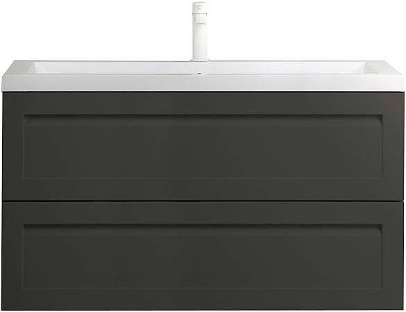 Подвесная тумба под раковину Art&Max Platino 100см серый матовый AM-Platino-1000-2C-SO-GM