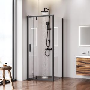 Душевой уголок Am.Pm Gem W90G-404-9090-BT 90x90 см без поддона чёрный матовый