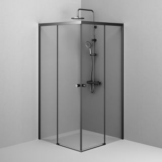 Душевой уголок Am.Pm X-joy W94G-403-100100-BТ1К 100x100 см без поддона чёрный матовый Душевой уголок Am.Pm X-joy W94G-403-100100-BТ1К 100x100 см без поддона чёрный матовый
