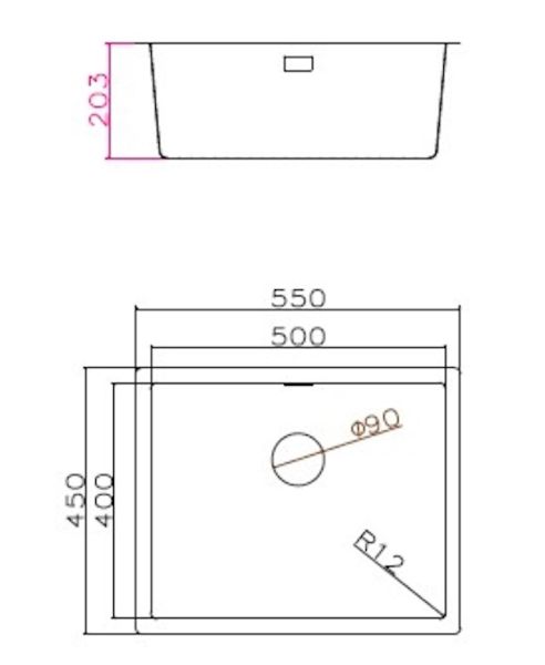 Кухонная мойка Grandex Aqua Proline 55 3002063 графит