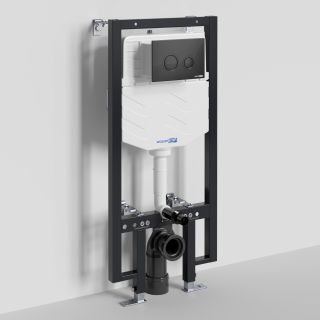 Система инсталляции для унитазов WasserKRAFT Vils 56TLT.010.ME.MB01 с кнопкой смыва чёрный матовый