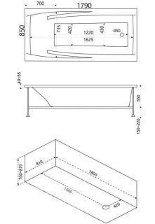 Акриловая ванна Bas Эвита 180x85 см без гидромассажа Акриловая ванна Bas Эвита 180x85 см без гидромассажа