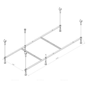 Каркас для ванны 170х70 см Am.Pm Func W84A-170-070W-R серый