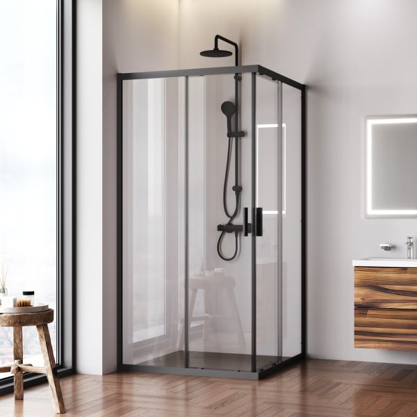 Душевой уголок Am.Pm Gem W90G-403-100100-BT 100x100 см без поддона чёрный матовый