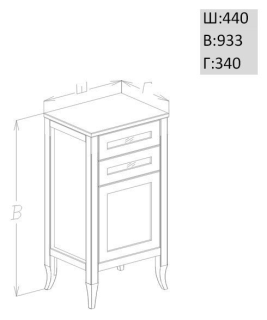 Шкаф  Opadiris Мираж 44 R 00-00000048 Светлый орех Шкаф  Opadiris Мираж 44 R 00-00000048 Светлый орех