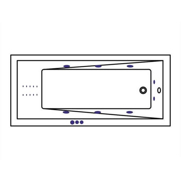 Гидромассажная ванна WHITECROSS Wave Slim 0111.180080.100.SMARTNANO.GL 180x80 см Smart Nano золото