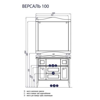 Зеркало Акватон Версаль 100см слоновая кость 1A188102VSZA0 Зеркало Акватон Версаль 100см слоновая кость 1A188102VSZA0
