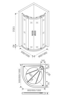 душевой уголок Good Door GALAXY R-TD-100-C-B