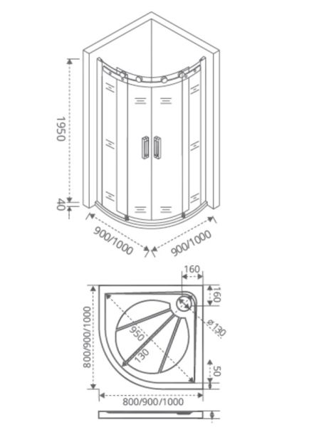 душевой уголок Good Door GALAXY R-TD-90-C-B душевой уголок Good Door GALAXY R-TD-90-C-B