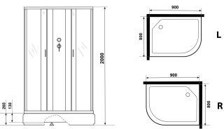 Душевая кабина Niagara NG-33984-14RBKG с гидромассажем 90x80см серебро/матовое