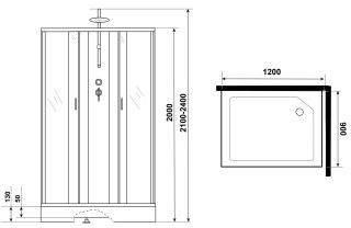 Душевая кабина Niagara NG-43295-14QBKT 120x90см серебро/матовое