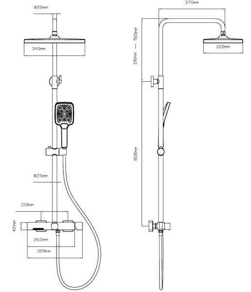 Душевая стойка Vincea Core VSFS-4CO1CH, хром