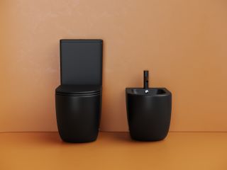 Напольная пристенная чаша унитаза Ceramicanova Метрополь (Metropol) CN4001T-BMB торнадо чёрный матовый
