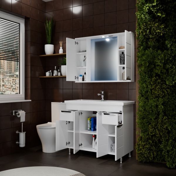 Напольная тумба под раковину Санта Родос 206016 100 см белый