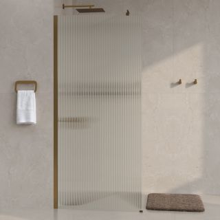 Душевая перегородка WasserKRAFT Rur 30W46BG-FL 110 см профиль золото стекло рифлёное