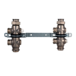 Коллекторная группа, ELSEN, 1, 2 контура, размер отвода-3/4, PN, бар-6, T°C -от 0 до +90, EMi01.02, без вентилей и расходомеров, нержавеющая сталь