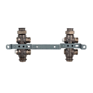 Коллекторная группа, ELSEN, 1, 2 контура, размер отвода-3/4, PN, бар-6, T°C -от 0 до +90, EMi01.02, без вентилей и расходомеров, нержавеющая сталь