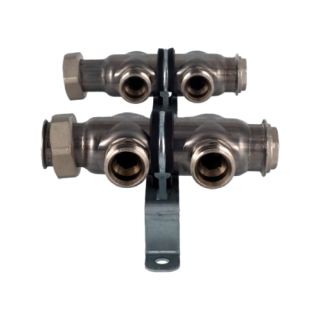 Коллекторная группа, ELSEN, 1, 2 контура, размер отвода-3/4, PN, бар-6, T°C -от 0 до +90, EMi01.02, без вентилей и расходомеров, нержавеющая сталь