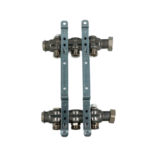 Коллекторная группа, ELSEN, 1, 3 контура, размер отвода-3/4, PN, бар-6, T°C -от 0 до +90, EMi01.03, без вентилей и расходомеров, нержавеющая сталь