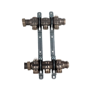 Коллекторная группа, ELSEN, 1, 3 контура, размер отвода-3/4, PN, бар-6, T°C -от 0 до +90, EMi01.03, без вентилей и расходомеров, нержавеющая сталь