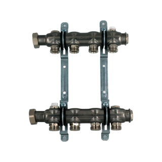 Коллекторная группа, ELSEN, 1, 4 контура, размер отвода-3/4, PN, бар-6, T°C -от 0 до +90, EMi01.04, без вентилей и расходомеров, нержавеющая сталь