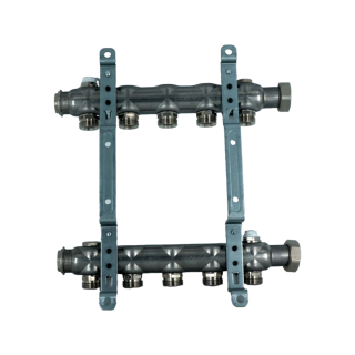 Коллекторная группа, ELSEN, 1, 5 контуров, размер отвода-3/4, PN, бар-6, T°C -от 0 до +90, EMi01.05, без вентилей и расходомеров, нержавеющая сталь