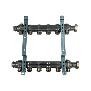 Коллекторная группа, ELSEN, 1, 6 контуров, размер отвода-3/4, PN, бар-6, T°C -от 0 до +90, EMi01.06, без вентилей и расходомеров, нержавеющая сталь