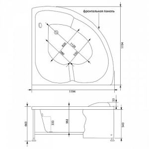 Карниз для ванны Aquanet Fregate 120х120 полукруглый