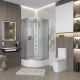 Душевая кабина Niagara NG-3302-14BKTG с гидромассажем 100x100см серебро/матовое
