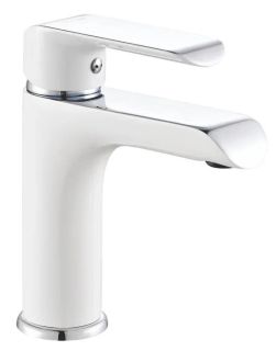 Смеситель для раковины Rose R2101F белый/хром Смеситель для раковины Rose R2101F белый/хром